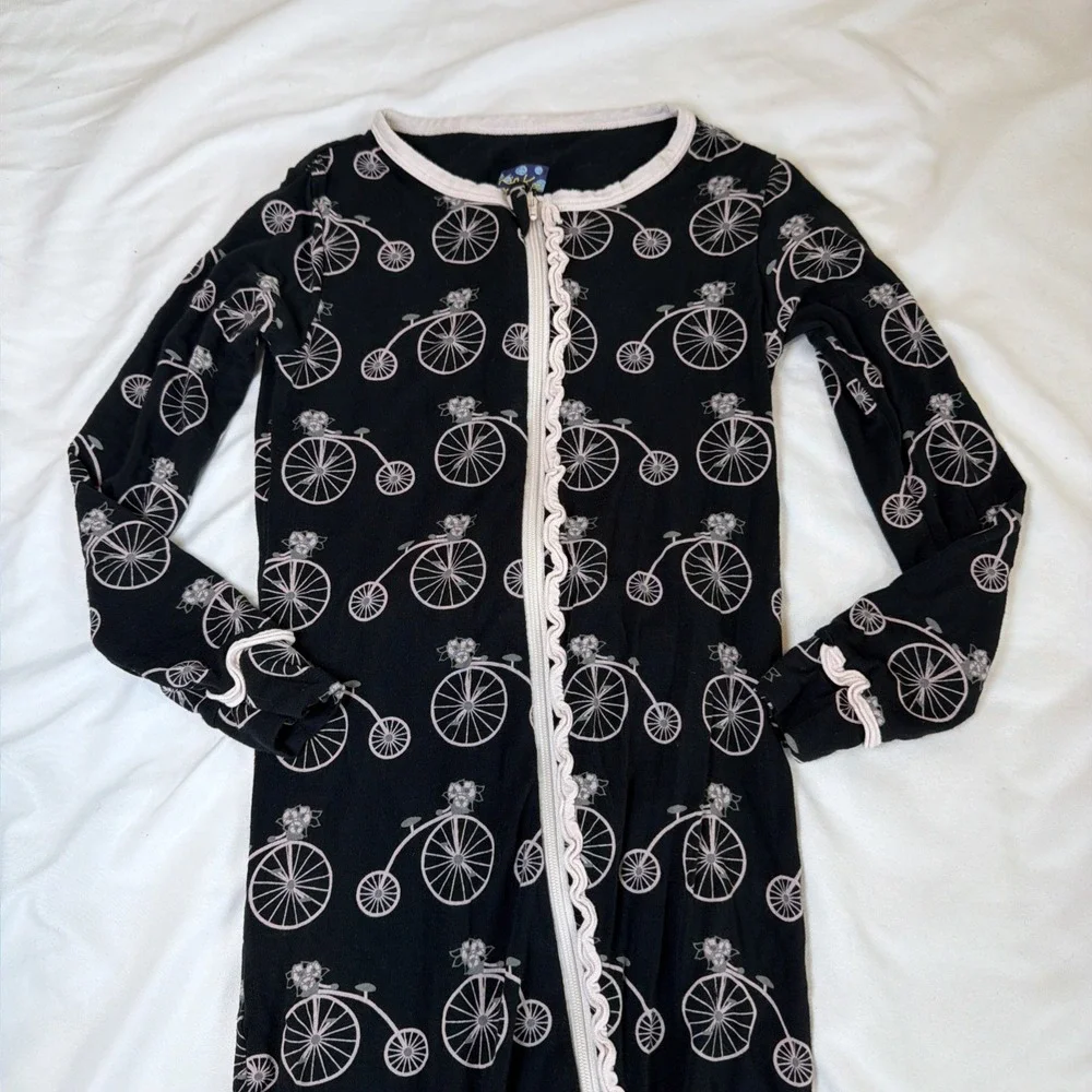 Kickee Pants Bamboo Viscose Pajama‎ One Piece Girls Bicycle Size 6 Year Kids